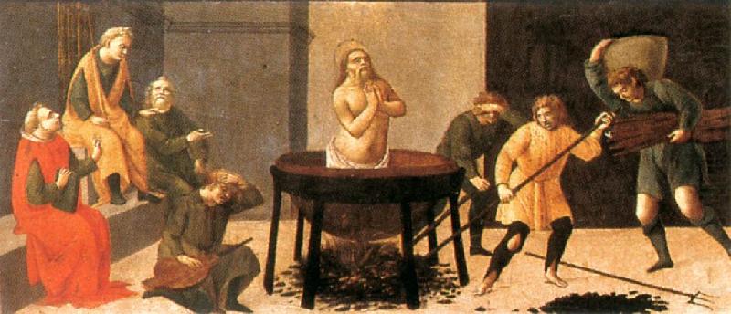 BARTOLOMEO DI GIOVANNI Predella: Martyrdom of St John china oil painting image